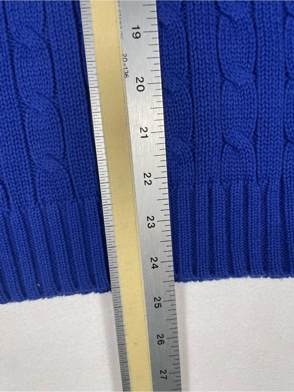 Vintage Ralph Lauren Sport Crewneck Cotton Cable Knit Sweater Blue WOMENS Sz L - Picture 8 of 8